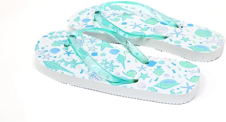Daiso Unisex Beach Sandals with Shell Design | Green | US 2.5 / EU 34 | Lightweight Summer Slippers for Beach & Outdoor Use - Image 2